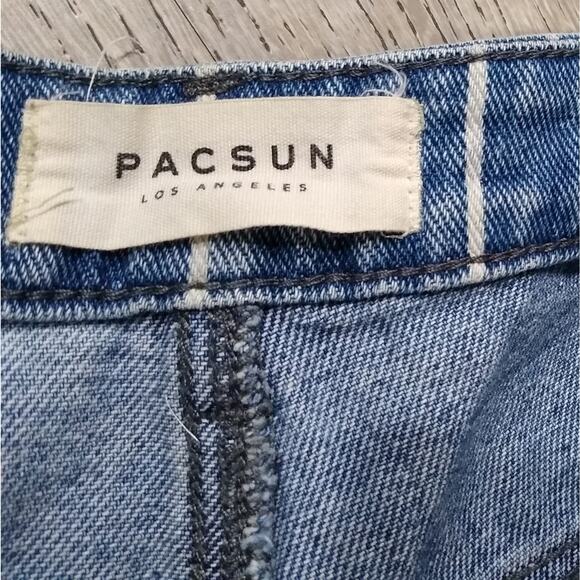 [J103] PACSUN High Rise Festival Striped Denim Cut Off Shorts - Picture 5 of 6